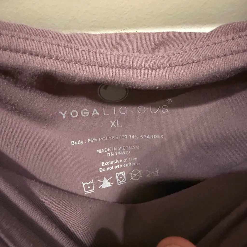 Yogalicious Lux Leggings Women's XL Pink Mauve High Waist Ultra Soft Capri Yoga - Image 4