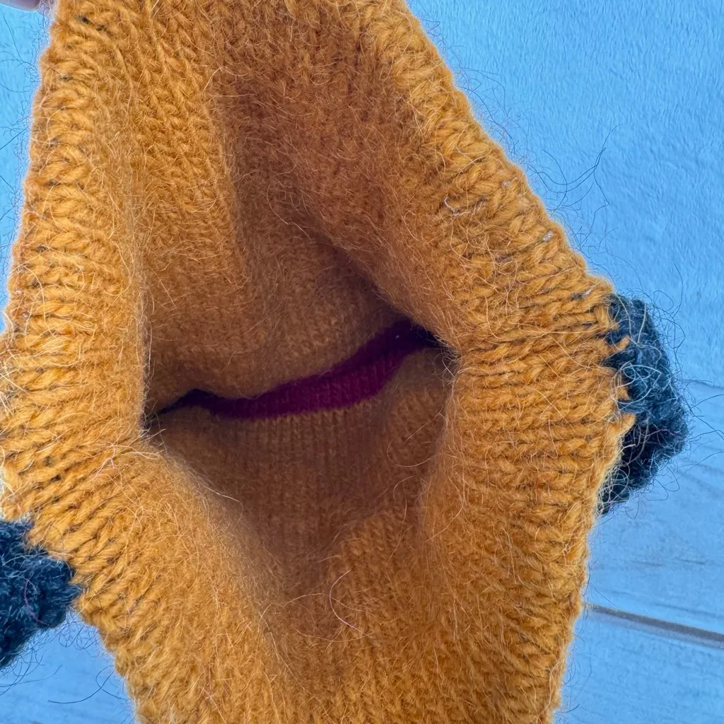 Hand Knit Wool Boho Crossbody Bag Taska Print Hippie Tribal Southwestern Black - Image 5