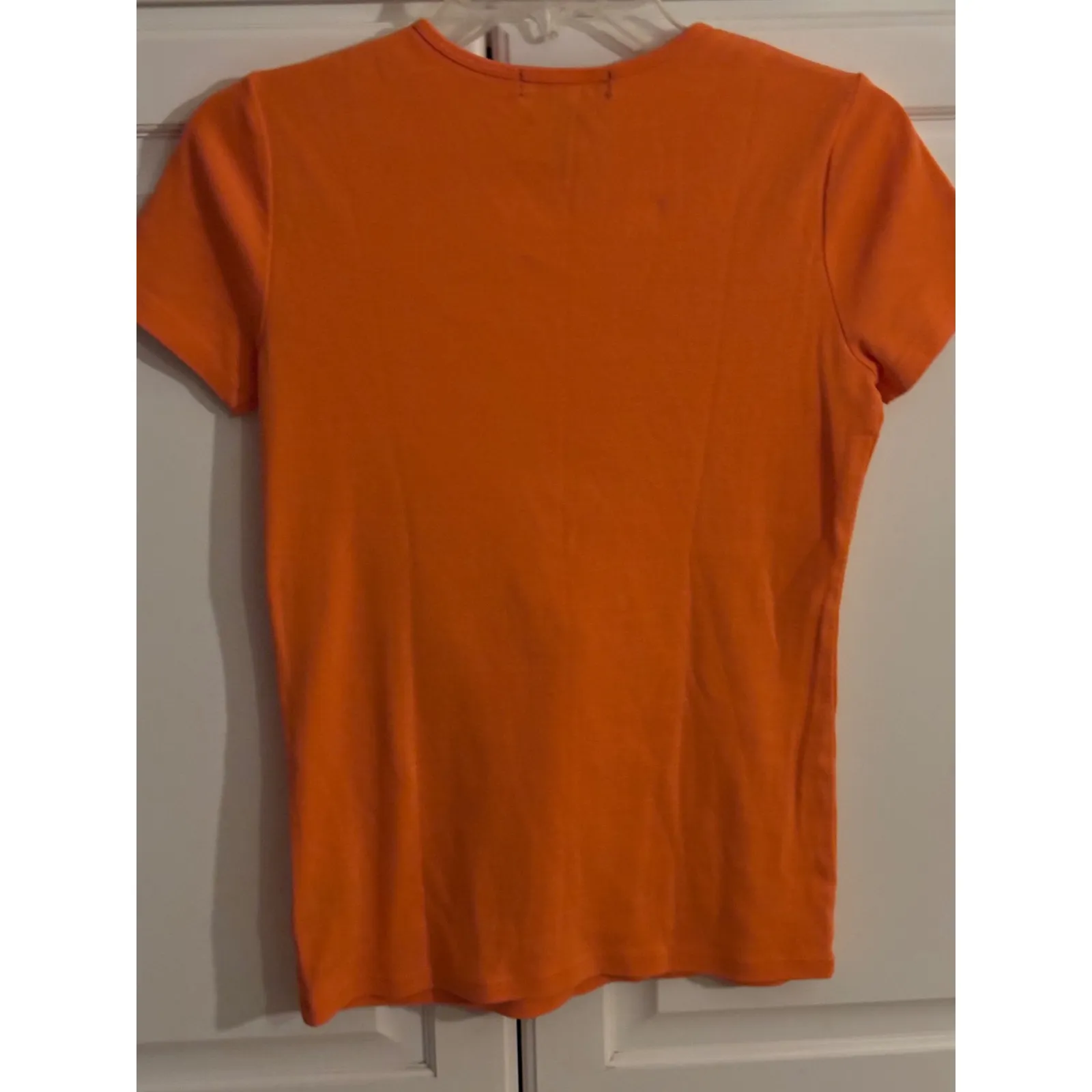 Lauren Ralph Lauren Orange Crew Neck Short Sleeve T Shirt Size S - Image 4