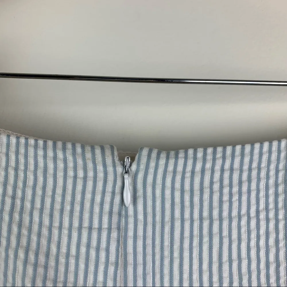 NWT Pamela Roland Pinstripe Mermaid Mini Skirt 6 White - Image 8