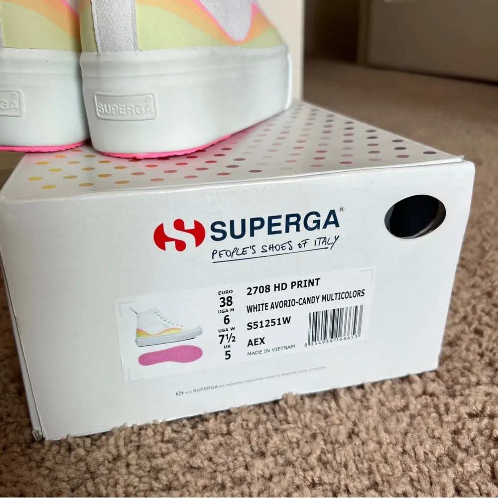 NIB Superga Rainbow Platform High Tops - Image 13
