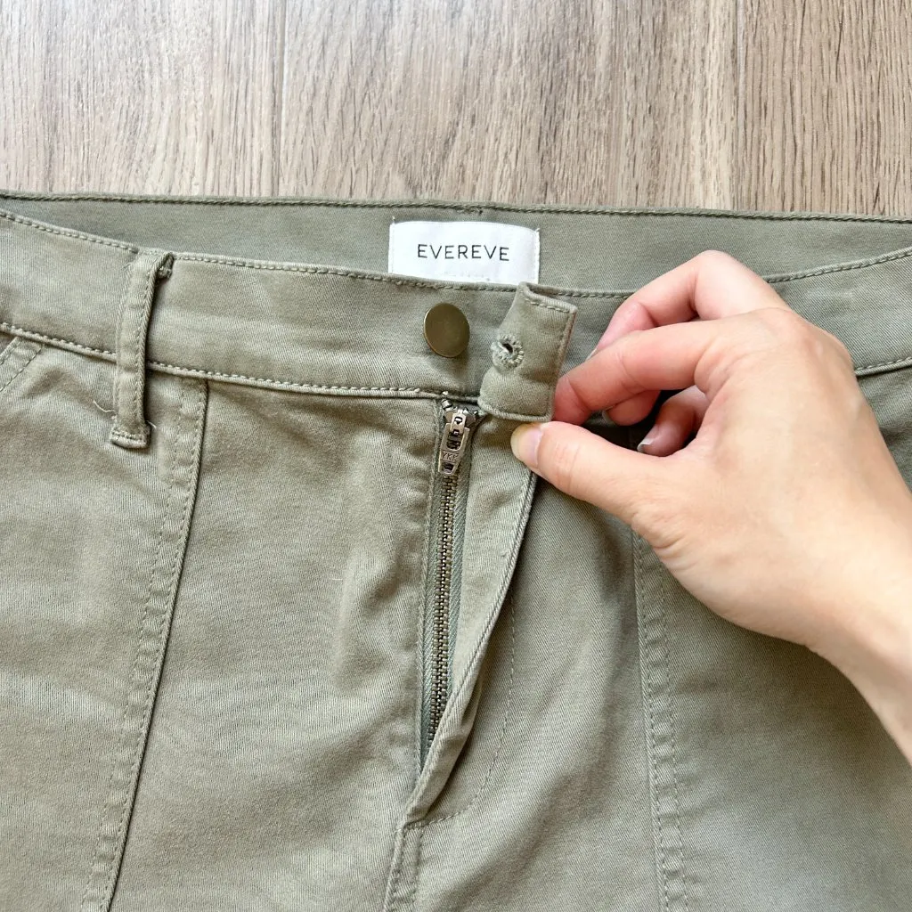 Evereve Payton Utility Ankle Slit Pant in Olive Green Size 28 - Image 9