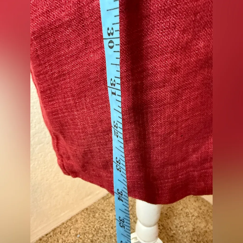 Deep Red‎ Eileen Fisher Longline Linen Blazer size Large - Image 5