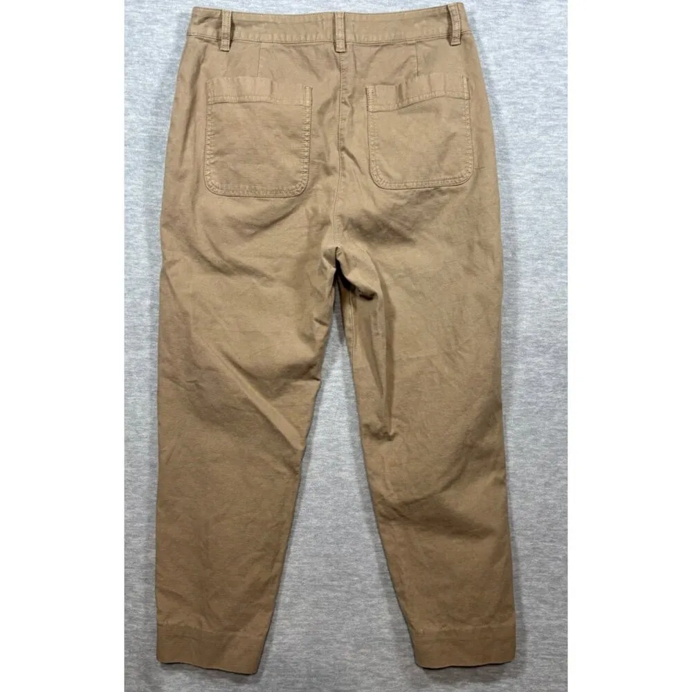 Eileen Fisher Womens Khaki Cropped Pants‎ Size 8 Organic Cotton Hemp Natural - Image 4