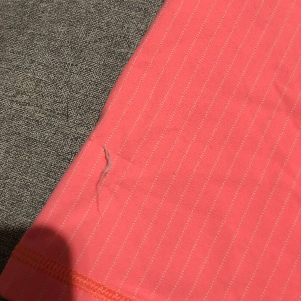Lululemon  Womens Reverse Groove Short Pop Orange Bleached Coral Pinstripe Pink 6 - Image 2
