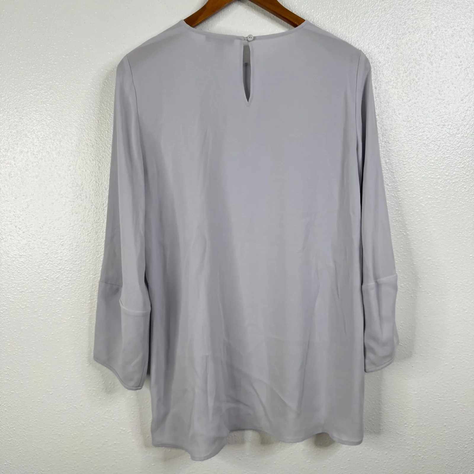 Eileen Fisher Dusty Blue Silk Top Size XS - Image 2