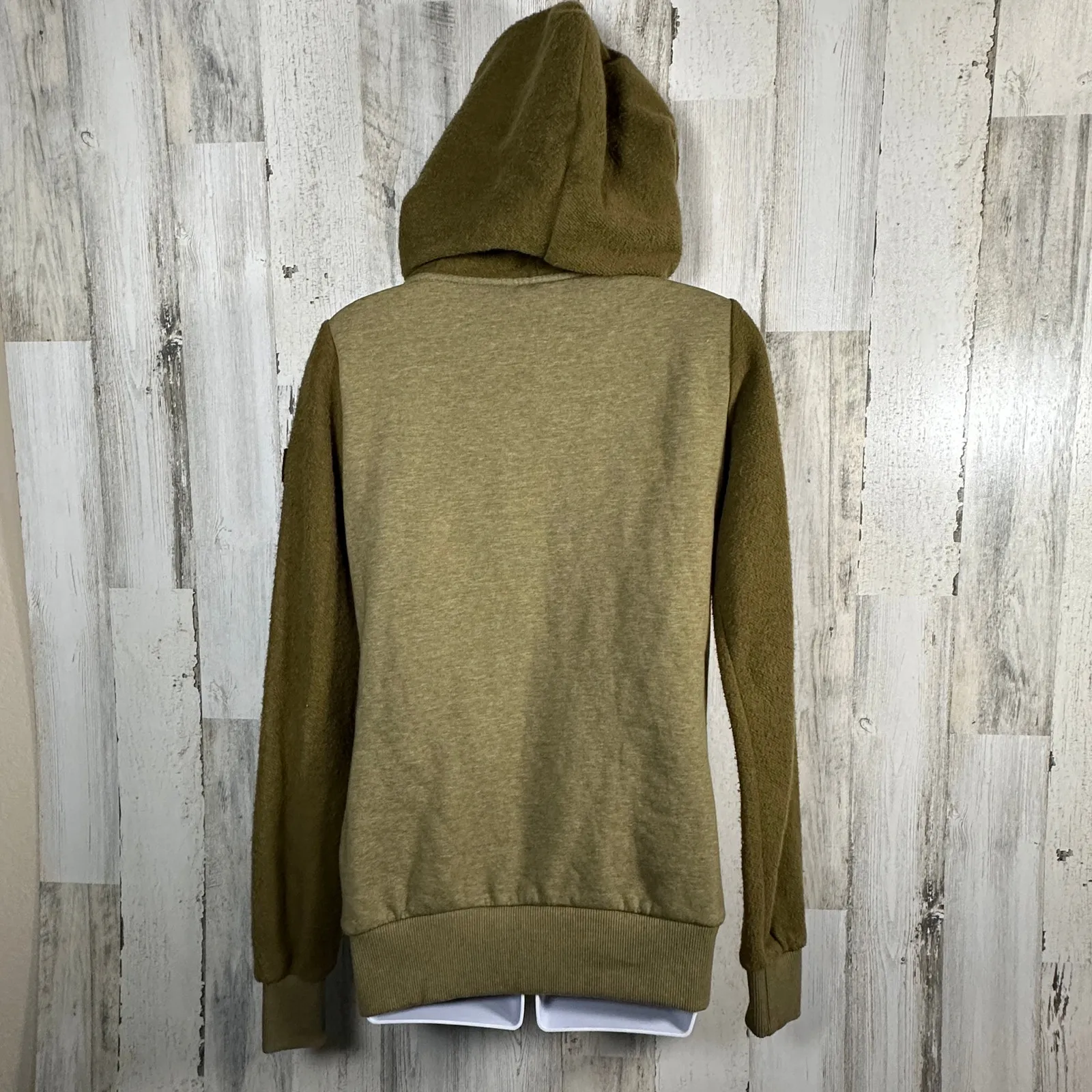 Wanakome Artemis Hoodie XS | Olive Green | Leather | Cozy Blanket | MSRP $119 - Image 2