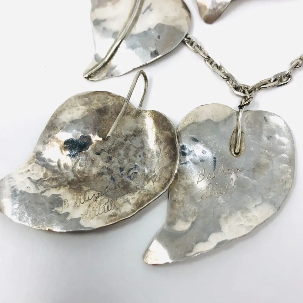 Sterling, artisan signed necklace/earrings set - Image 8