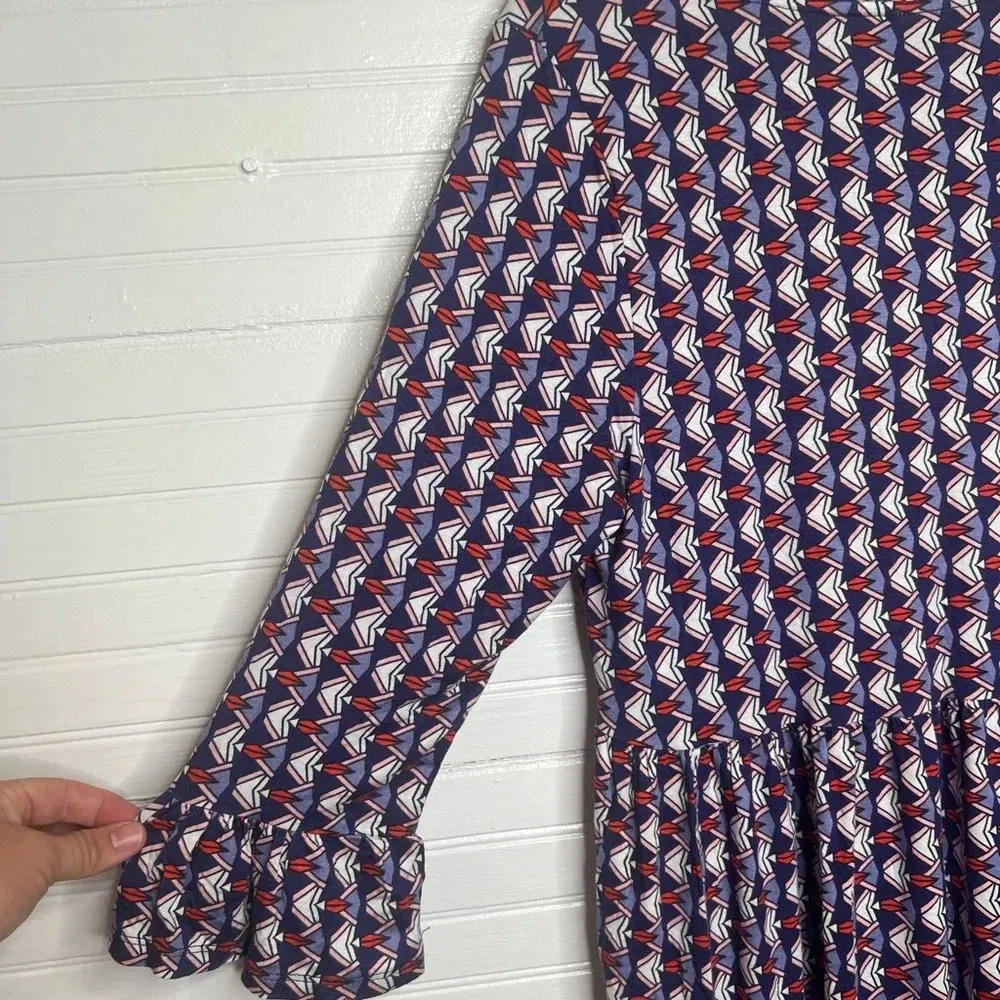 Bobeau Women's Geometric Print 3/4 Sleeve Babydoll Dress Size L - Image 6