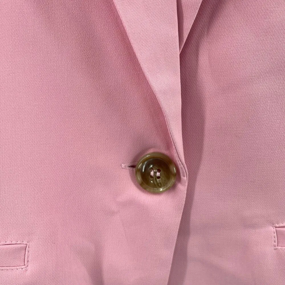 SANCTUARY Blazer Large Bubblegum Pink NWT Tailored Trendy Polyester Stretch - Image 9