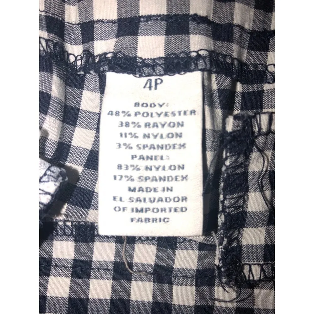 Pants Petite Size 4P Charter Club Cropped Stretch Checkered Gingham Navy Stretch - Image 3