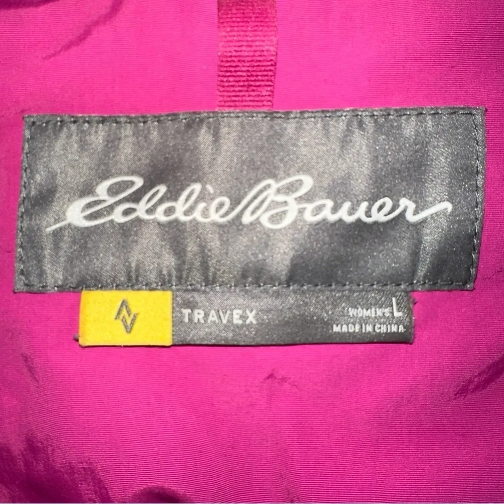 Eddie Bauer Jacket Womens Large Pink Travex Nylon Full Zip Weathergear Coldgear - Image 2