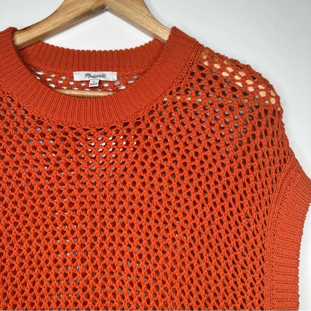Madewell Dark Copper Open Stitch Sweater Tee Size Medium - Image 5