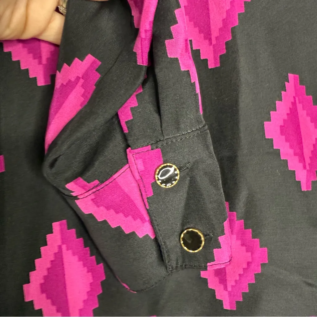 Britt Ryan 100% Silk Geometric Print Tunic Dress Size XS - Image 4