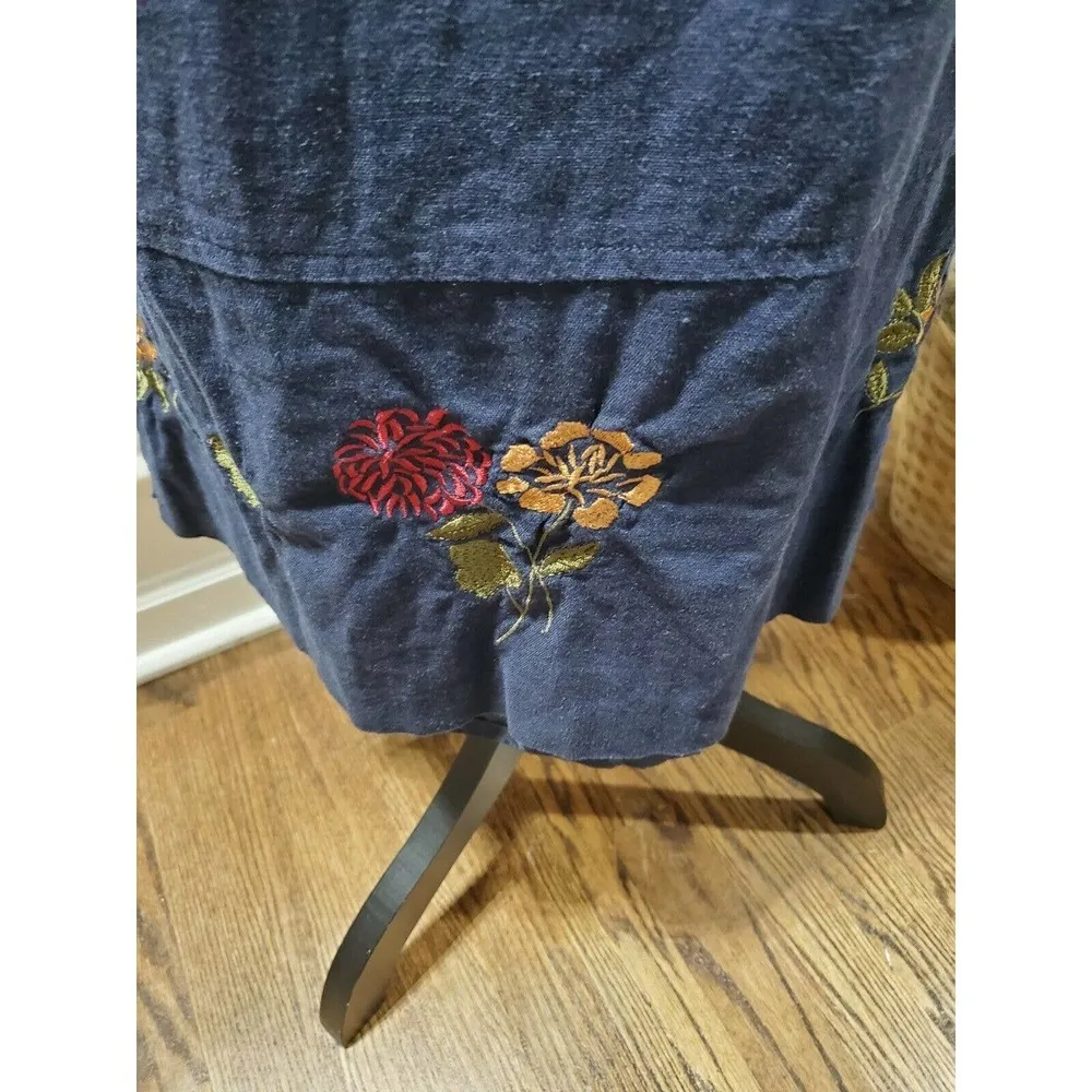 M.H.M Women Solid Blue Linen & Rayon Top Shirt & Maxi Dress 2 Piece Suit Size 10 - Image 3