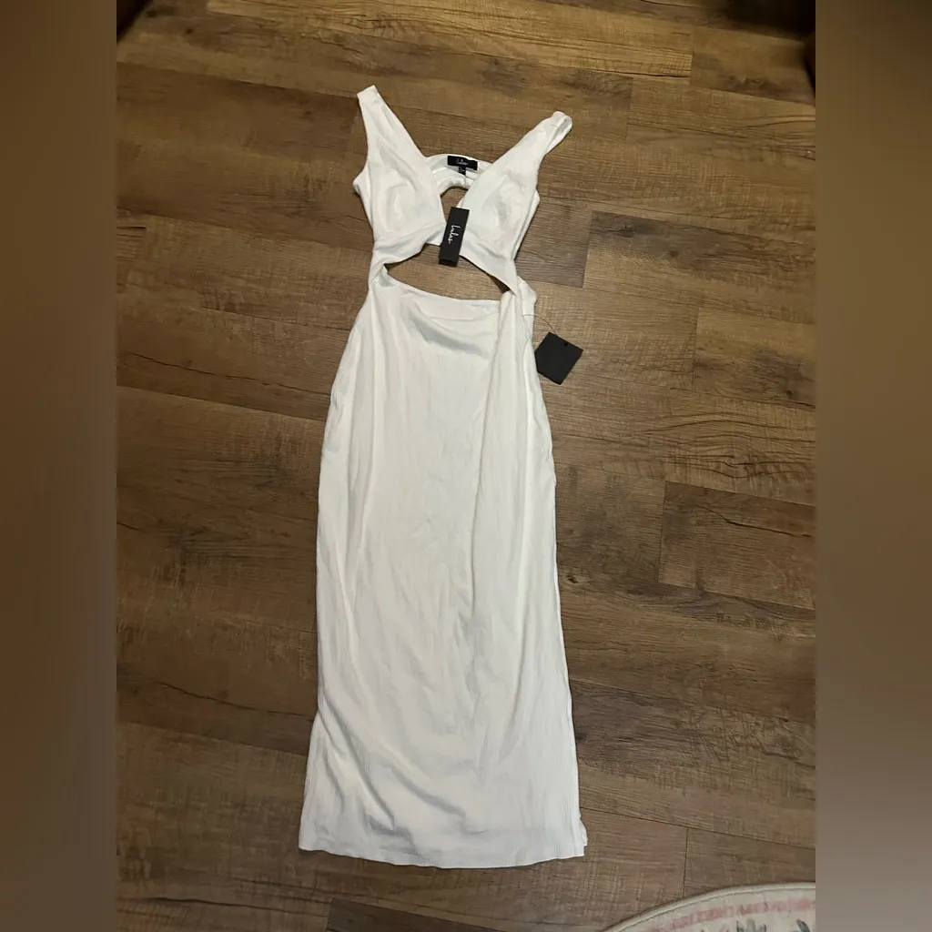Lulus Divide and Contour White Ribbed Cutout Bodycon Midi
Dress - Image 8