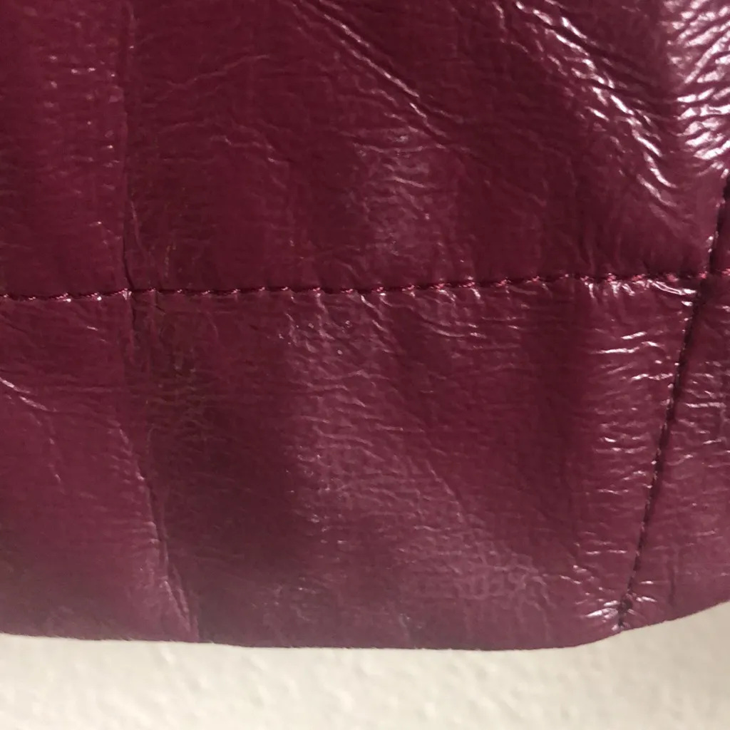 NINA PARKER FAUX LEATHER BURGUNDY SKIRT. Red Size 14 - Image 5