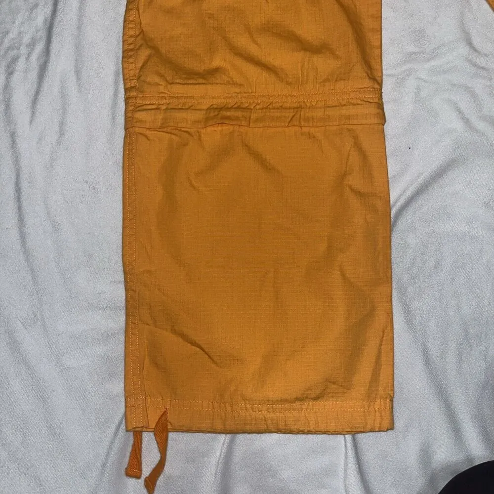 Y2K Lizzie McGuire Fashion Candies Orange Floral Embroided Zip Off Cargo L - Image 3