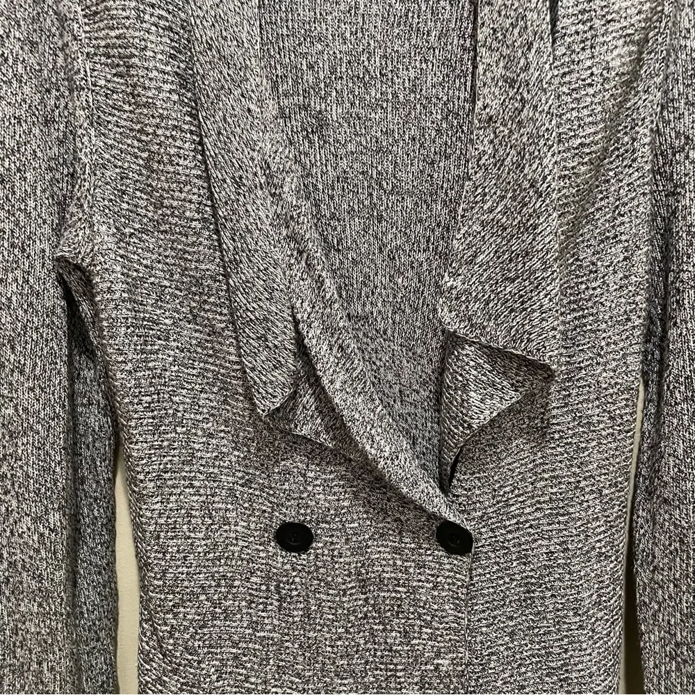 NIC + ZOE Marled Cardigan Sweater Black & White Size Medium - Image 3