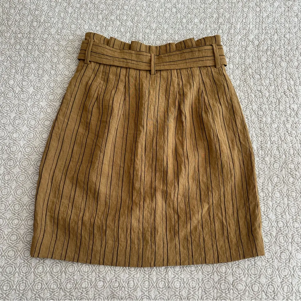 New! H&M High Waist Paper-bag Pinstriped Woven Skirt Size 4 - Image 4