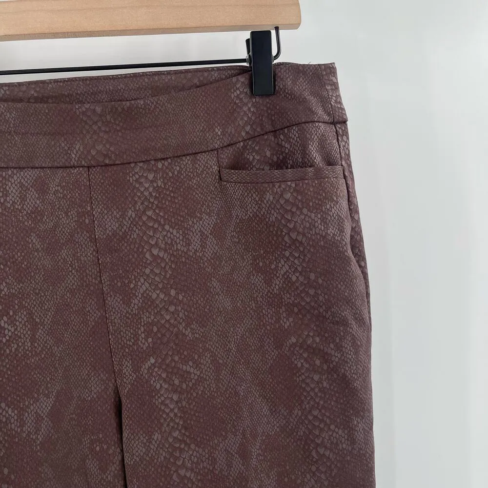 CHICO'S Pants Pull On US Size 8R So Slimming Ankle Reptile Brown Sheen Stretch - Image 7