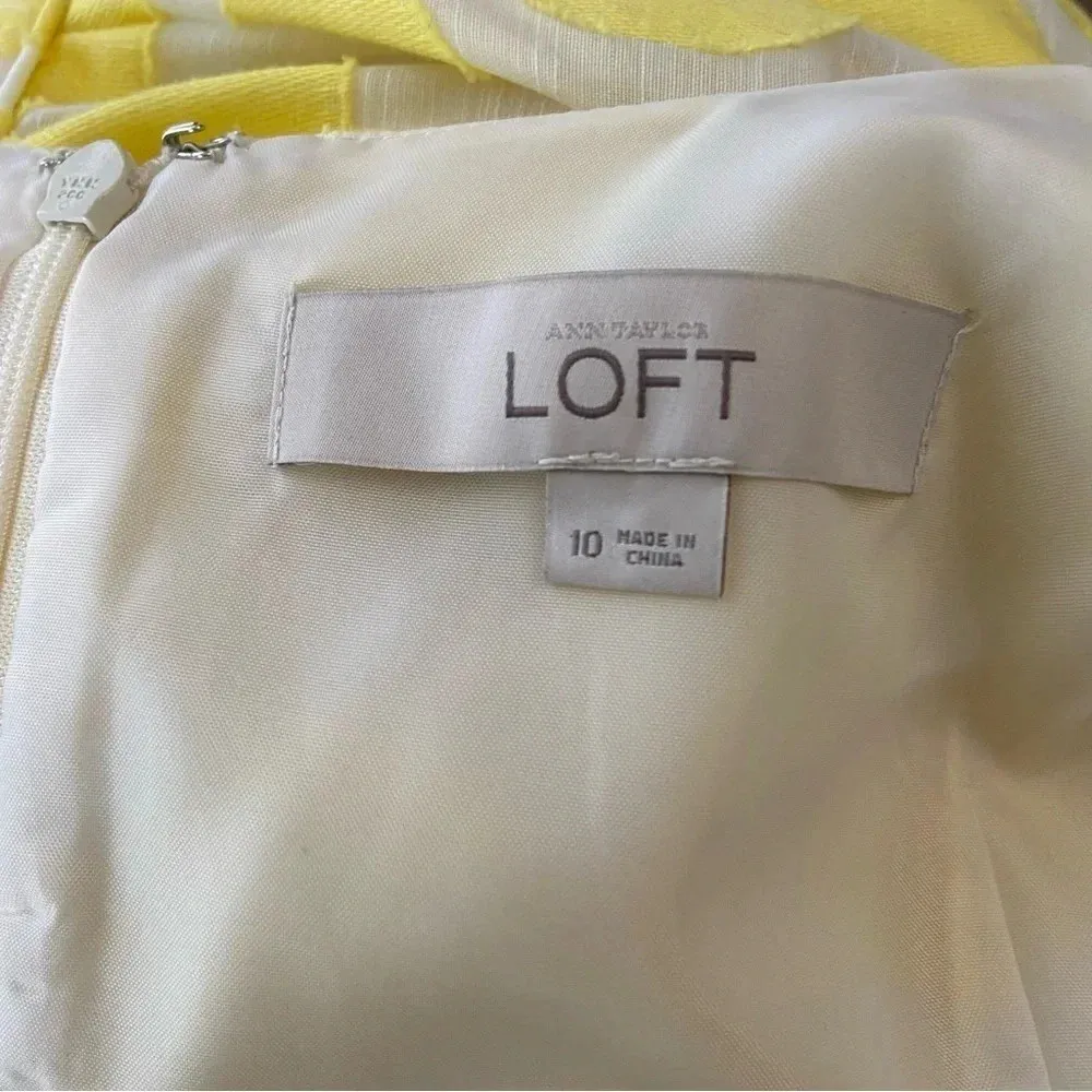 LOFT White and Yellow polka dot dress size 10‎ EUC - Image 5