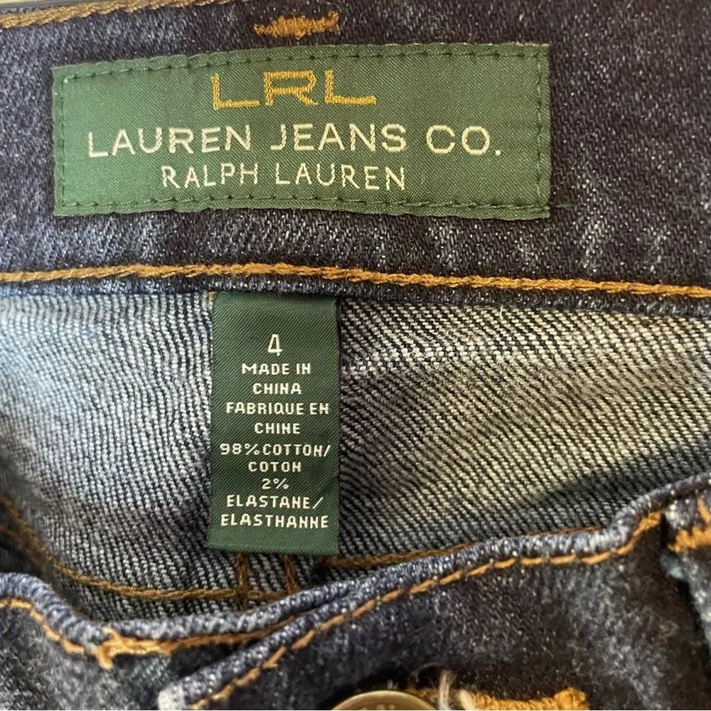 Lauren Ralph Lauren Jeans Dark Wash Denim Classic Straight Pant Size 4 - Image 5