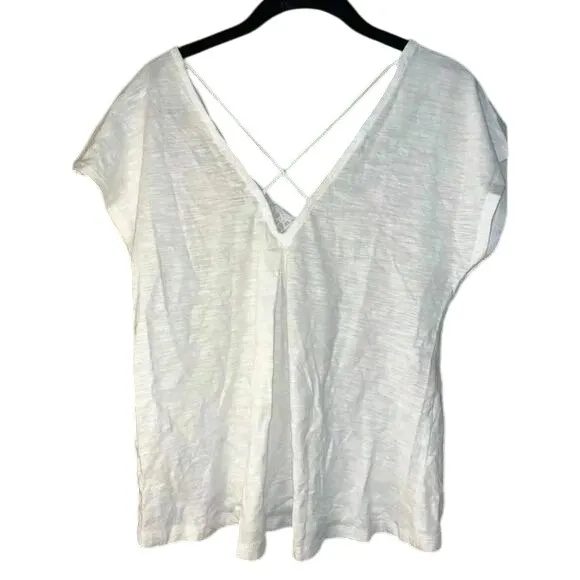 Love On A Hanger White Lace V-Neck Cap Sleeve Blouse Romantic Summer Top Size‎ S - Image 5