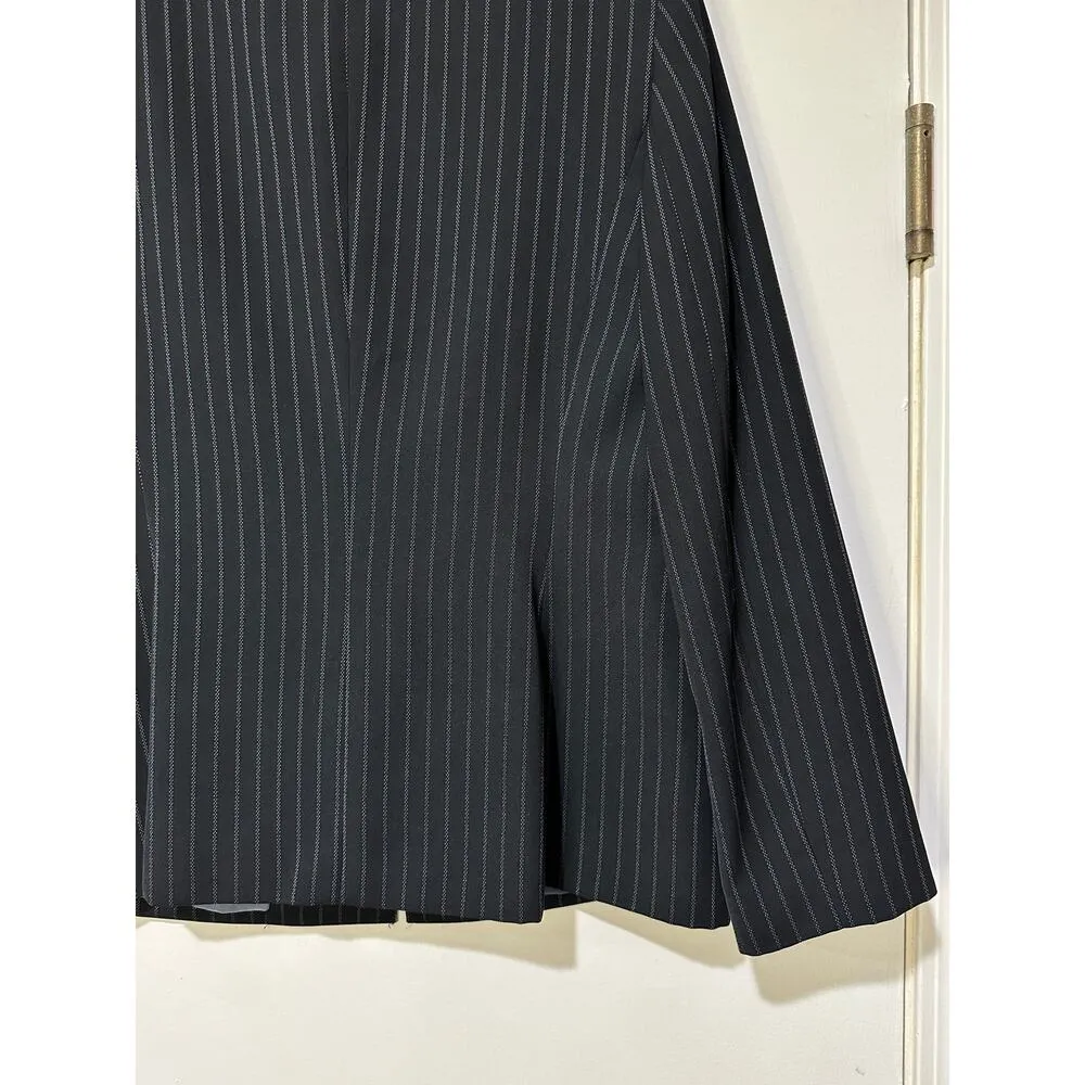 Travis Ayers Navy Pinstripe Blazer Jacket Size 12 EUC Professional Office Dressy Blue - Image 11