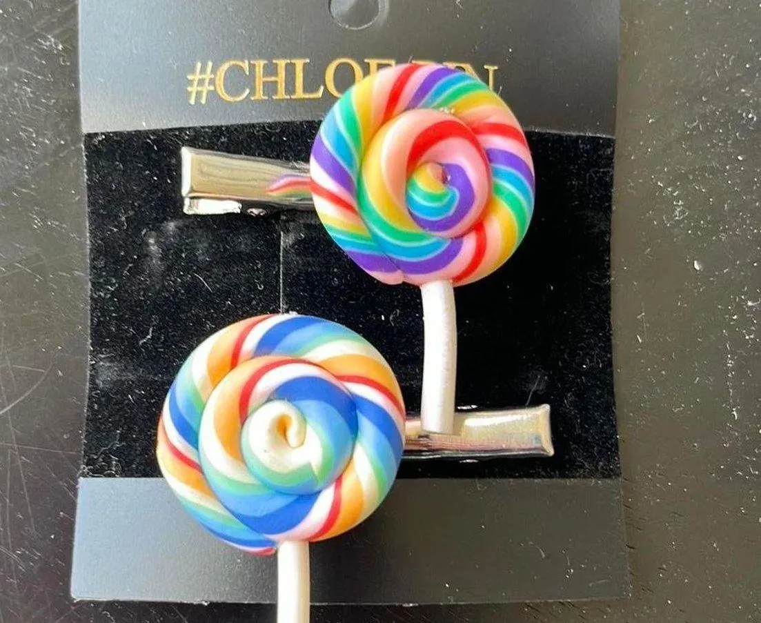 Boutique Lollipop Hair Clips Set 5 - Image 3