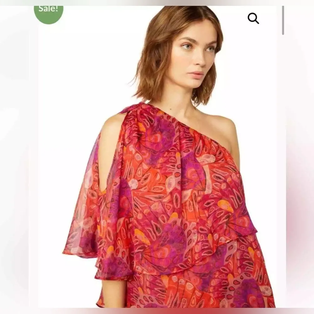 MISA Los Angeles MISA One-Shoulder Single Flutter Sleeve high low butterfly NEW - Image 13