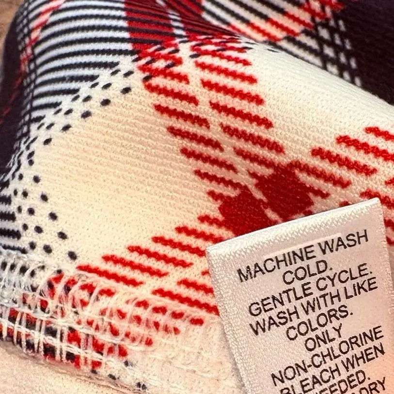 Cato Red And Blue Plaid Ponte Knit‎ Leggings Size Large - Image 7