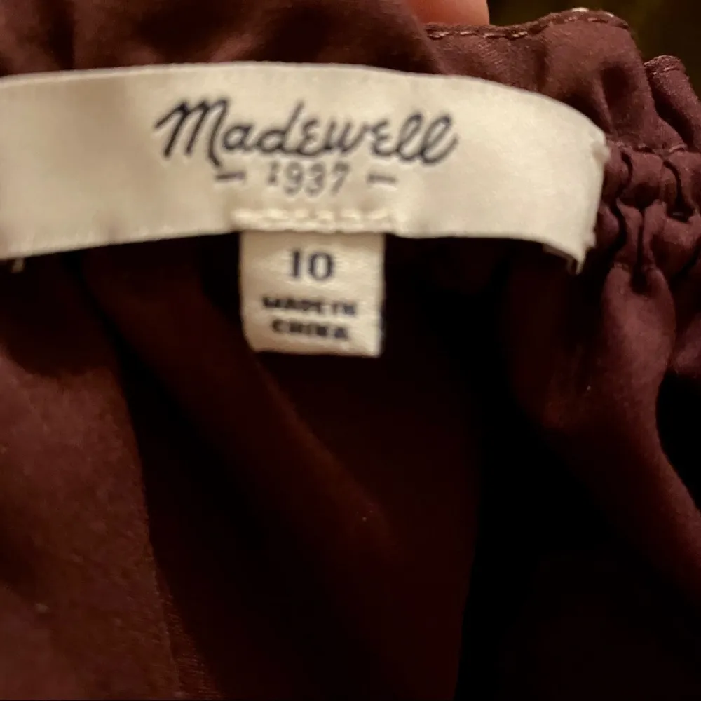 Madewell Dreamdrift Maroon Palm Tree Overlay Dress 10 Tropical Beachy Vacation‎ - Image 12