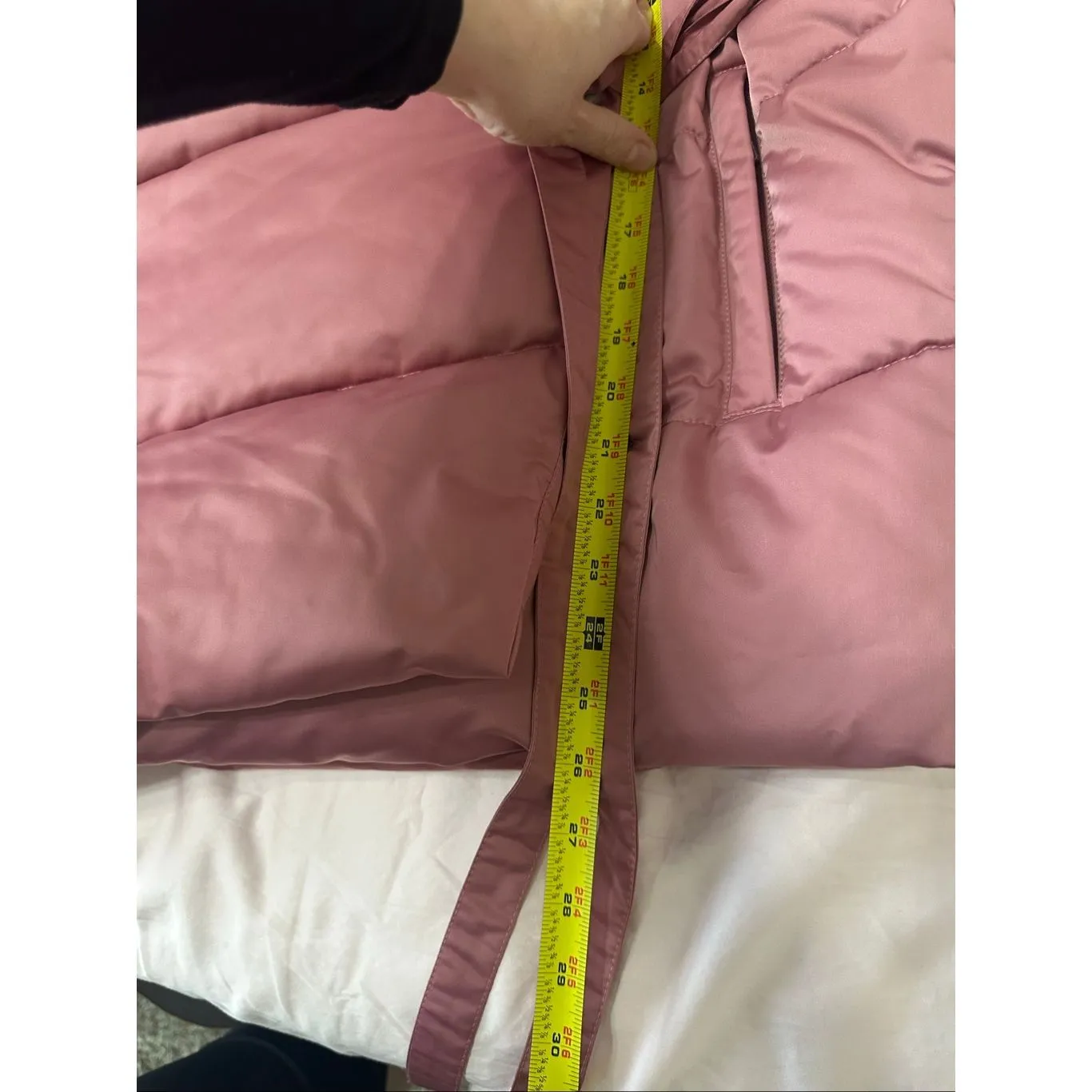 NWT Avec Les Filles Dark Pink Belted Puffer Jacket Size Small - Image 6