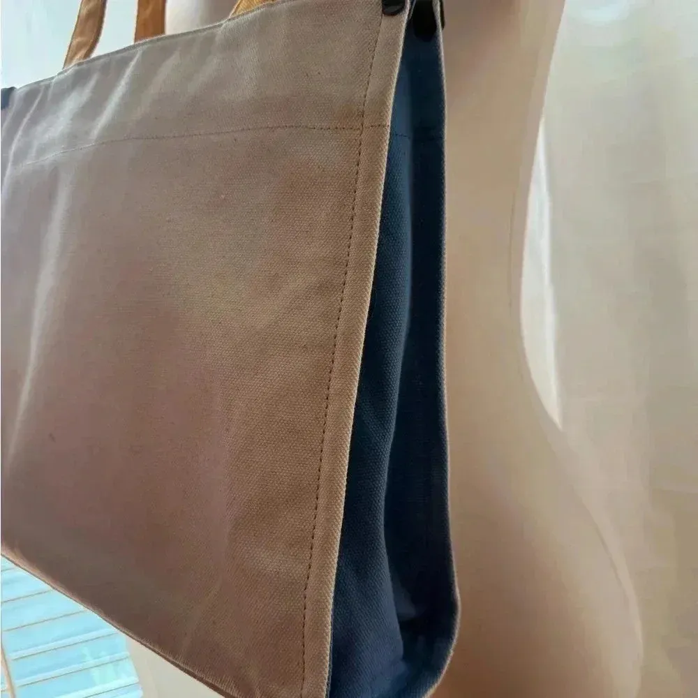 Draper James Beige Tote Bag with Yellow Handles - Image 6