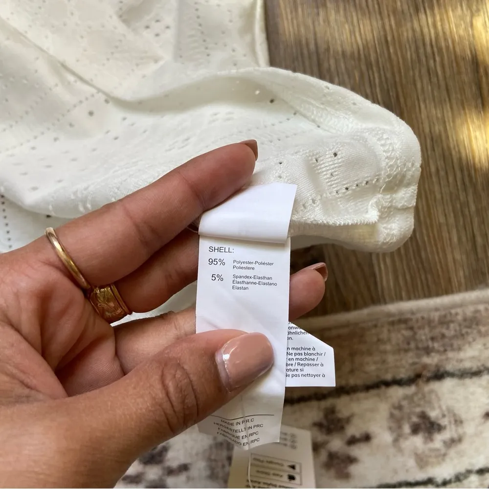 Cupshe White Eyelet Muscle Tee - Image 9