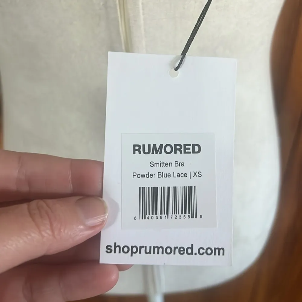 Rumored “Smitten” Bra in Powder Blue Lace Size XS - Image 5