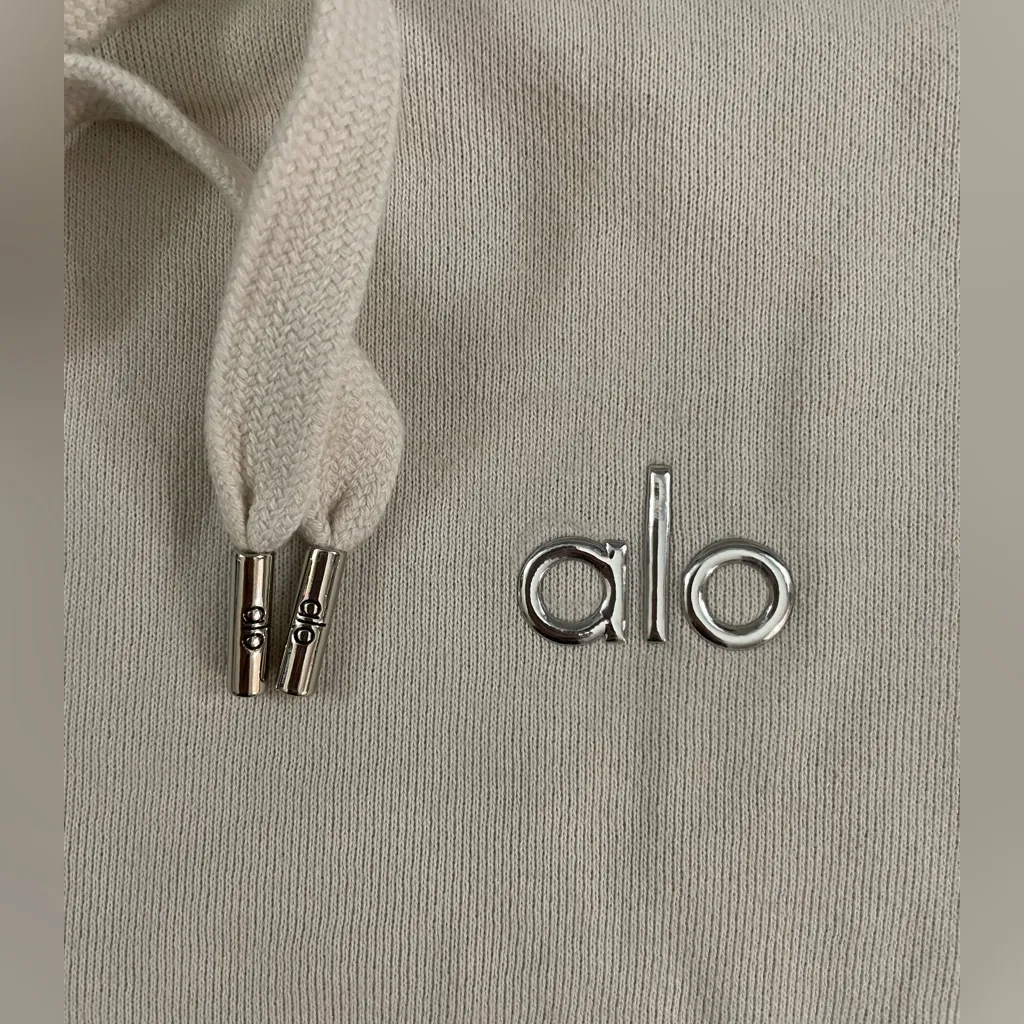 Alo Yoga NWOT Accolade Hoodie Sweatshirt Bone Color Size L - Image 6