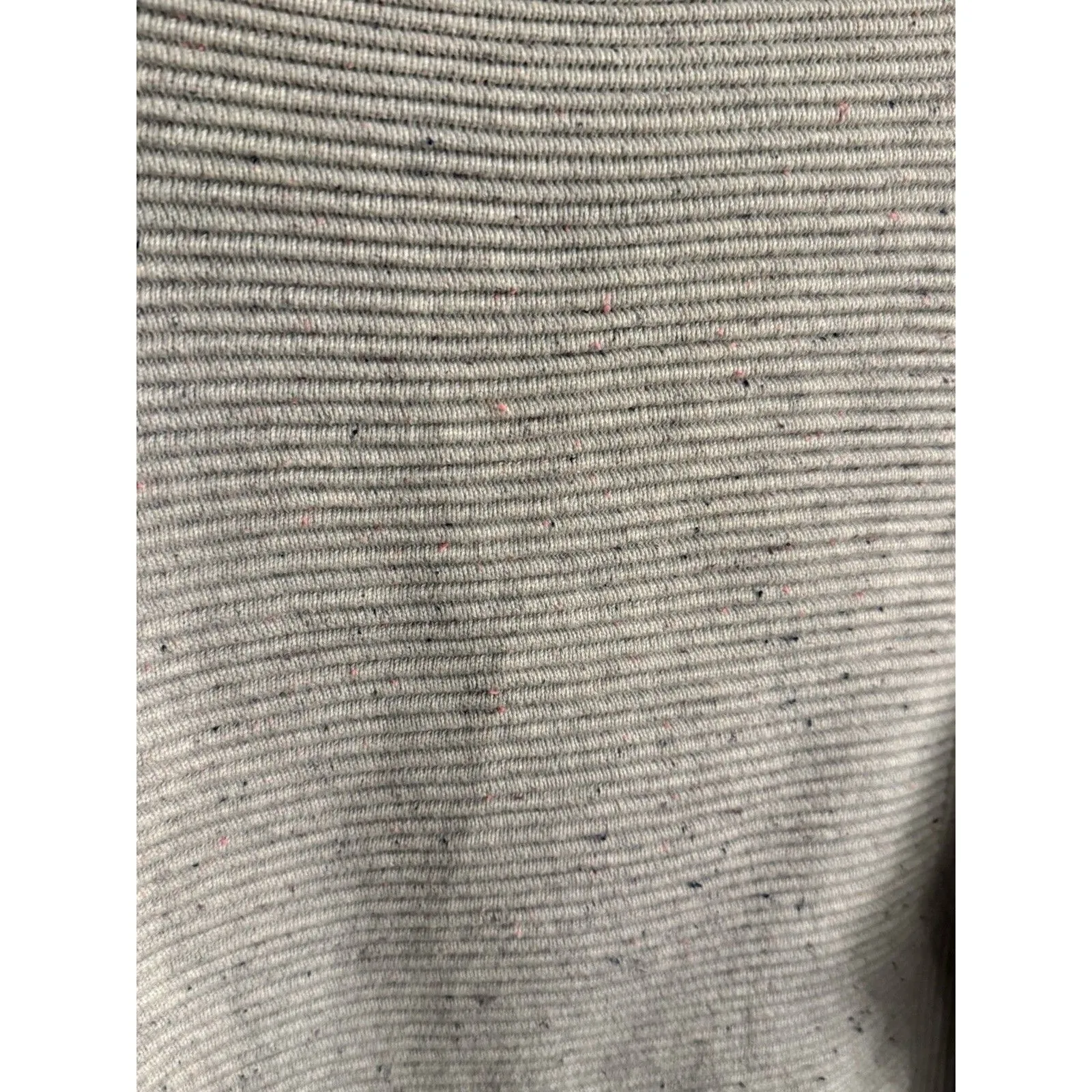 French Connection Ribbed Gray Sweater‎ Neon Threads Accents Size L Oversized - Image 4