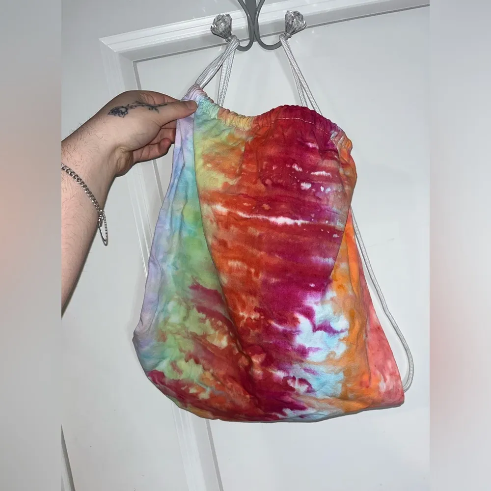 Handmade Tie Dye Drawstring Backpack By Small Business TheTalentedTexan NWOT - Image 5