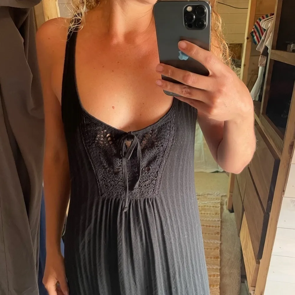 Denim & Supply Ralph Lauren Cotton Blend‎ Racerback Hi Lo Summer Dress Black XS - Image 2