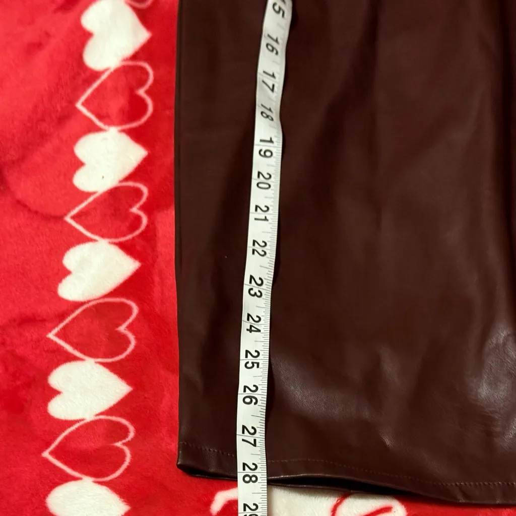 NWT Time and Tru Brown Brown Faux Leather Skirt M (8 - Image 8