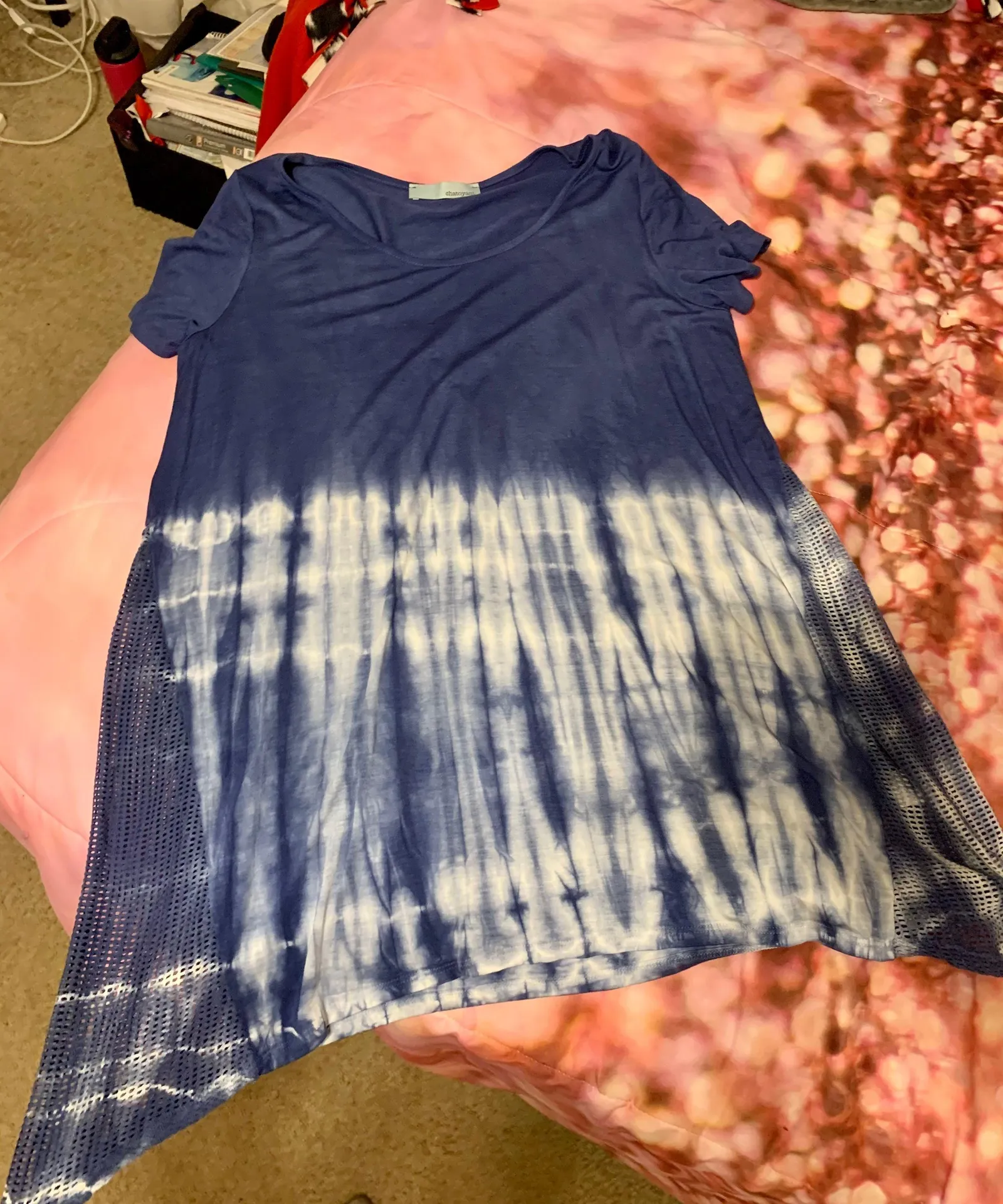 Chatoyant Tie Dye Patterned T-Shirt Dress - Image 5