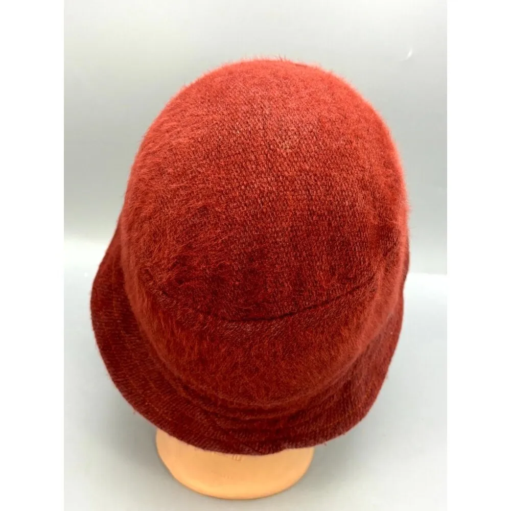 Vintage Fluffi by Marida Bowler Hat Women’s One Size Red Classic Felt Style - Image 3