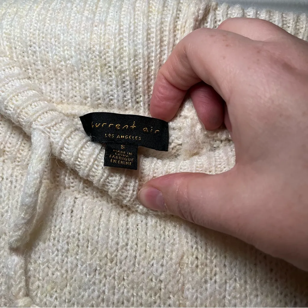 Anthropologie Current Air casual knit oatmeal lounge wide leg pants size small - Image 7