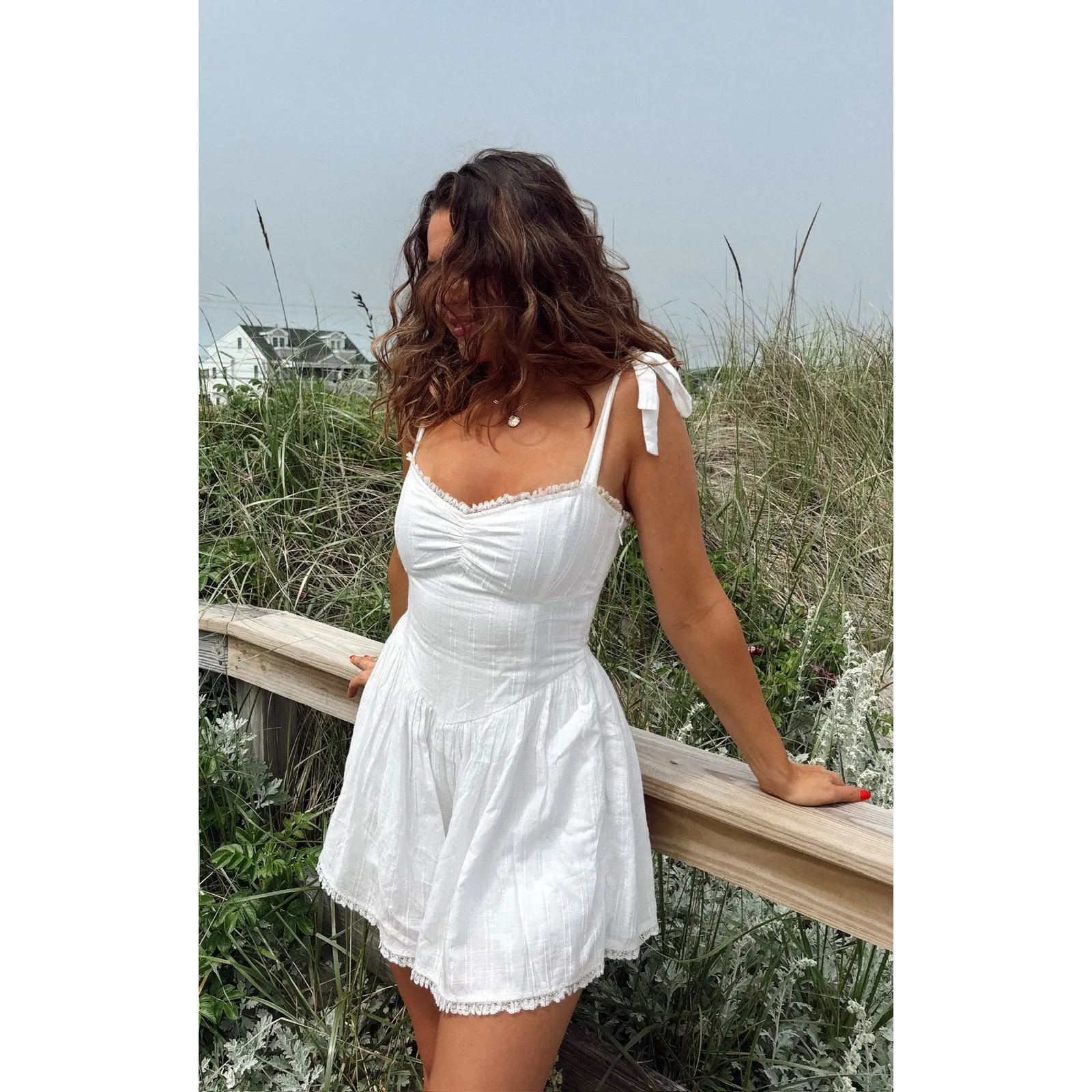 Show Me Your Mumu Regal Cotton Romper in White XS - Image 2