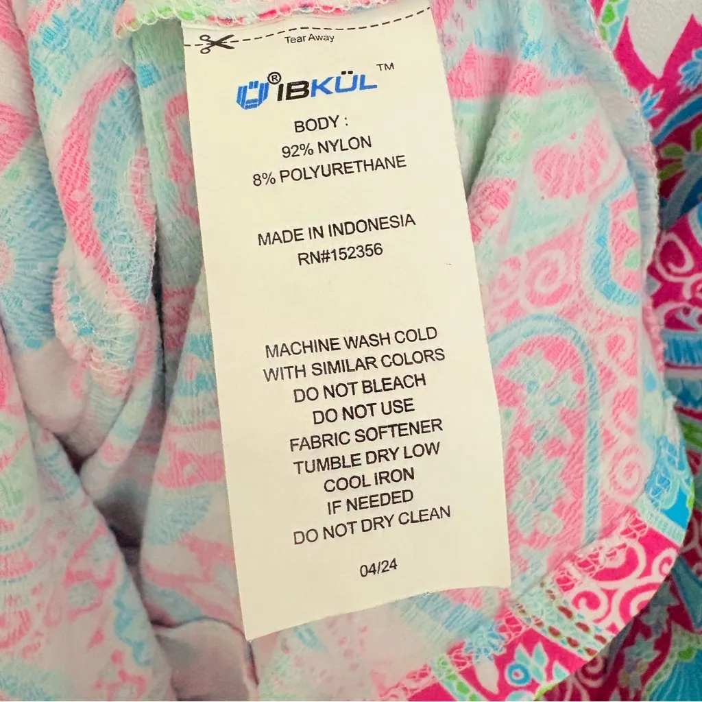 Ibkul Gloria Print Short Sleeve Polo Godet Dress Hot Pink/Turquoise Floral Sz XL Pink - Image 11