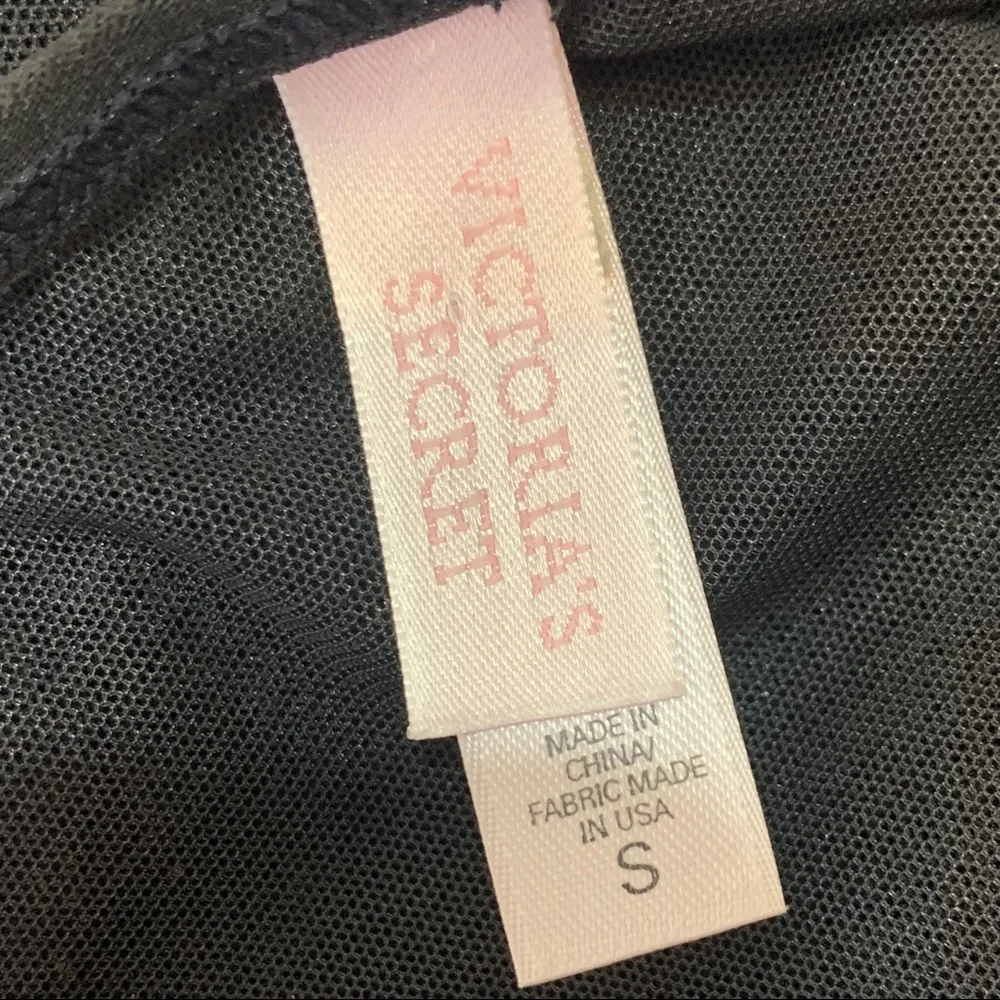 Victoria’s Secret Gold Sequin & Sheer Black Mesh Lingerie Chemise Size Small - Image 8