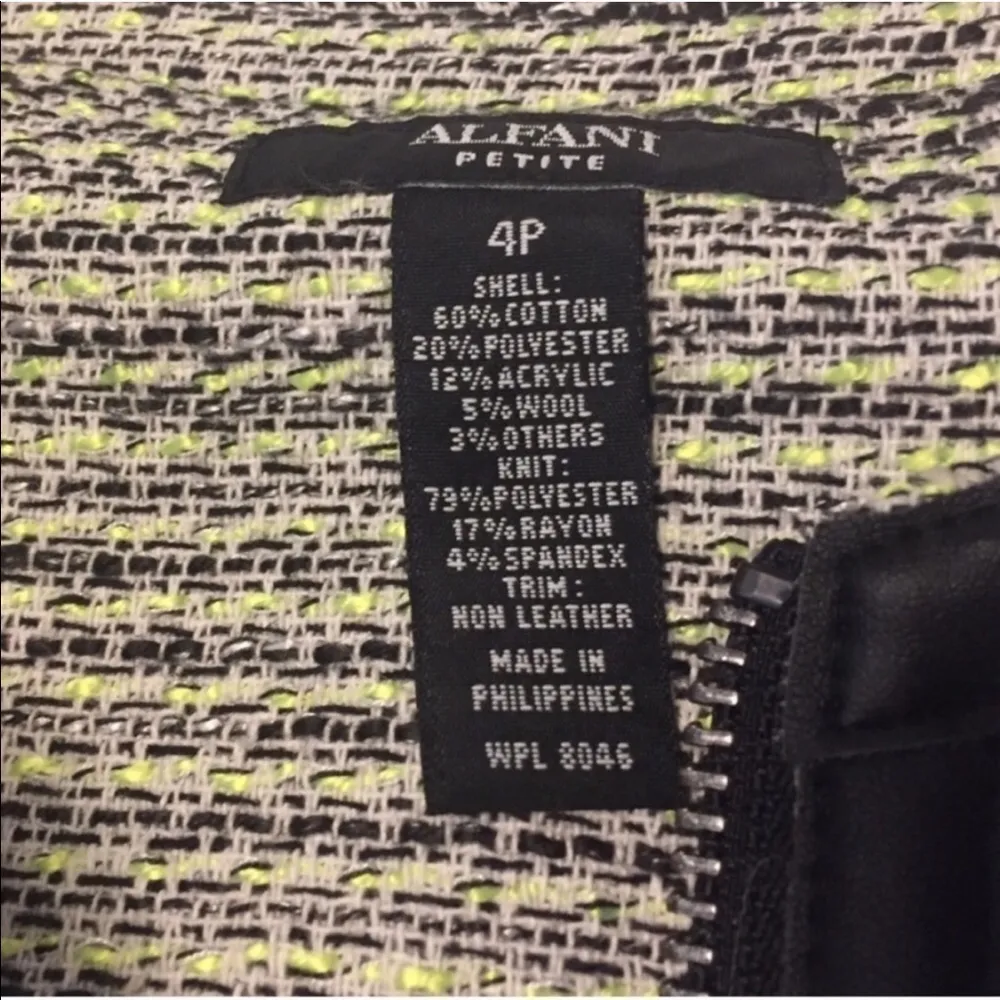 Alfani 🆕  tweed collarless knit green jacket - Image 5