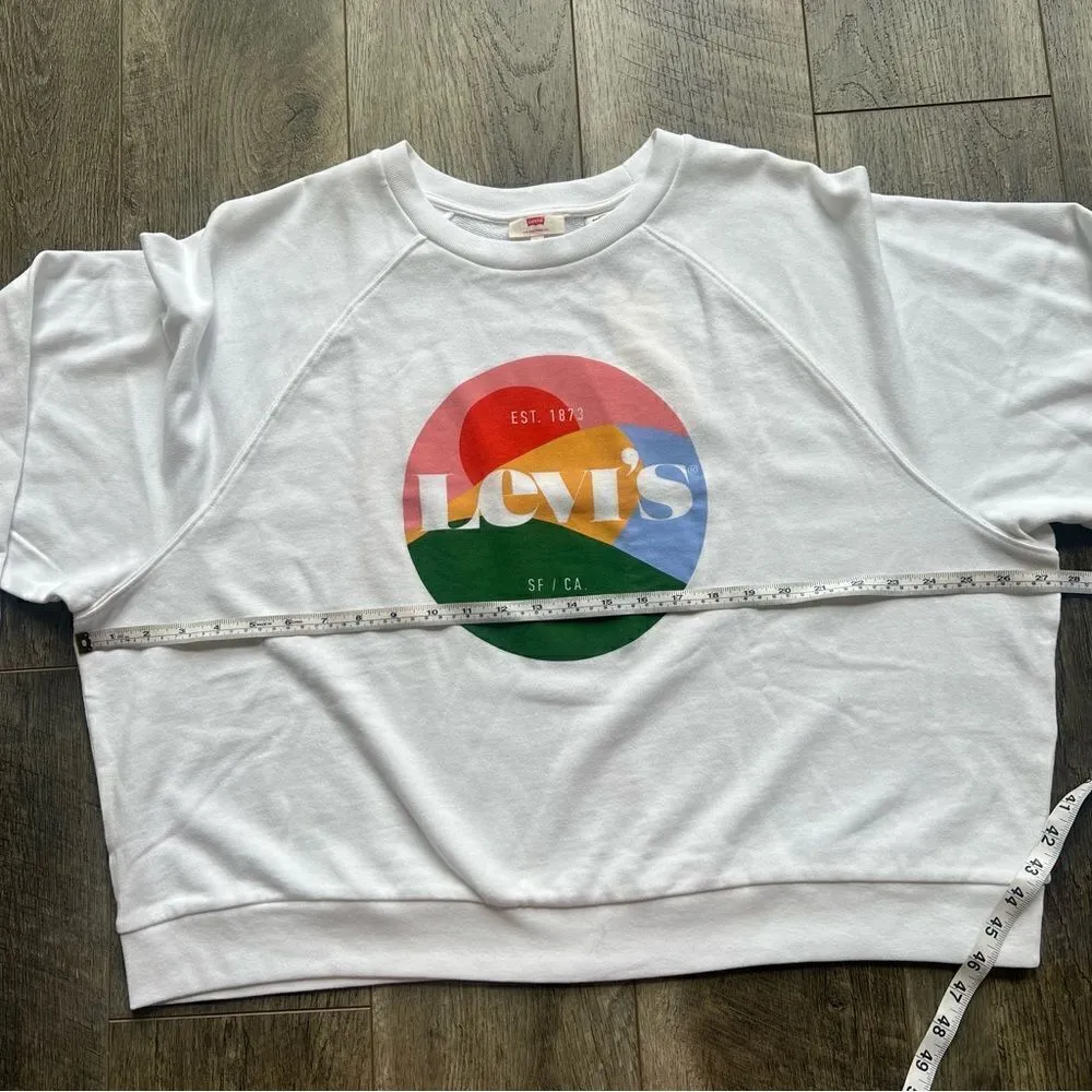 Levi’s NWT Vintage Logo Lightweight Crewneck Sweatshirt Raglan Geo Sunset 2X - Image 13